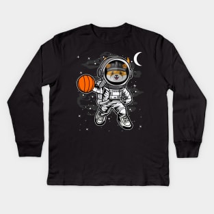 Astronaut Basketball Floki Inu Coin To The Moon Floki Army Crypto Token Cryptocurrency Blockchain Wallet Birthday Gift For Men Women Kids Kids Long Sleeve T-Shirt